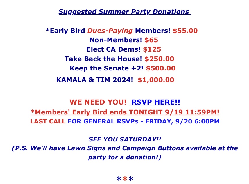 West LA Democratic Club Happy Summer Party